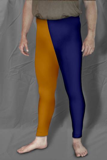Two Color Tights - Navy Blue/Marigold<br>28-33x28